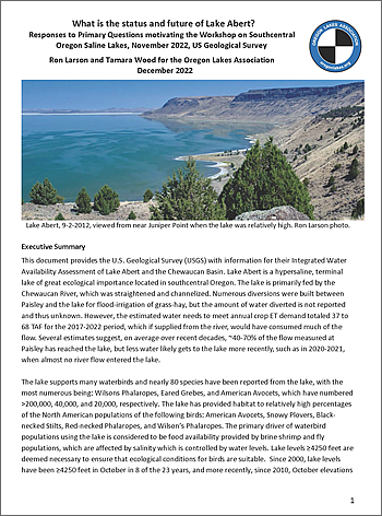 What is the status and future of Lake Abert?