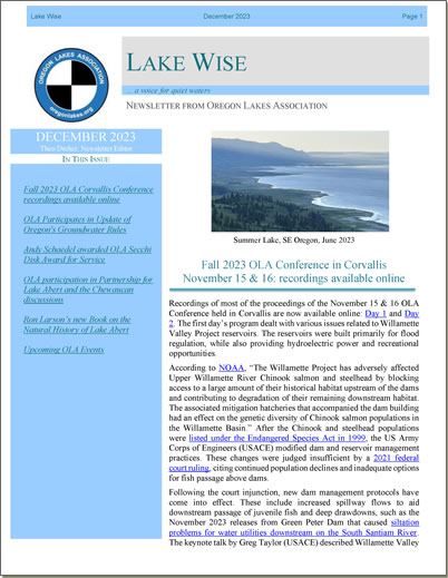 December 2023 Lake Wise Newsletter